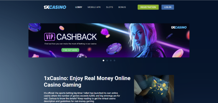 1zCasino - top online casino in India - homepage
