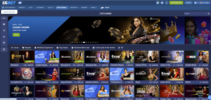 1xBet - best online casino in India overall